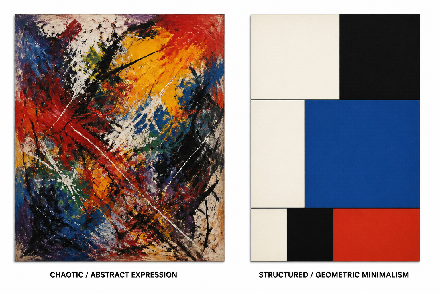 Chaotic abstract vs. structured geometry