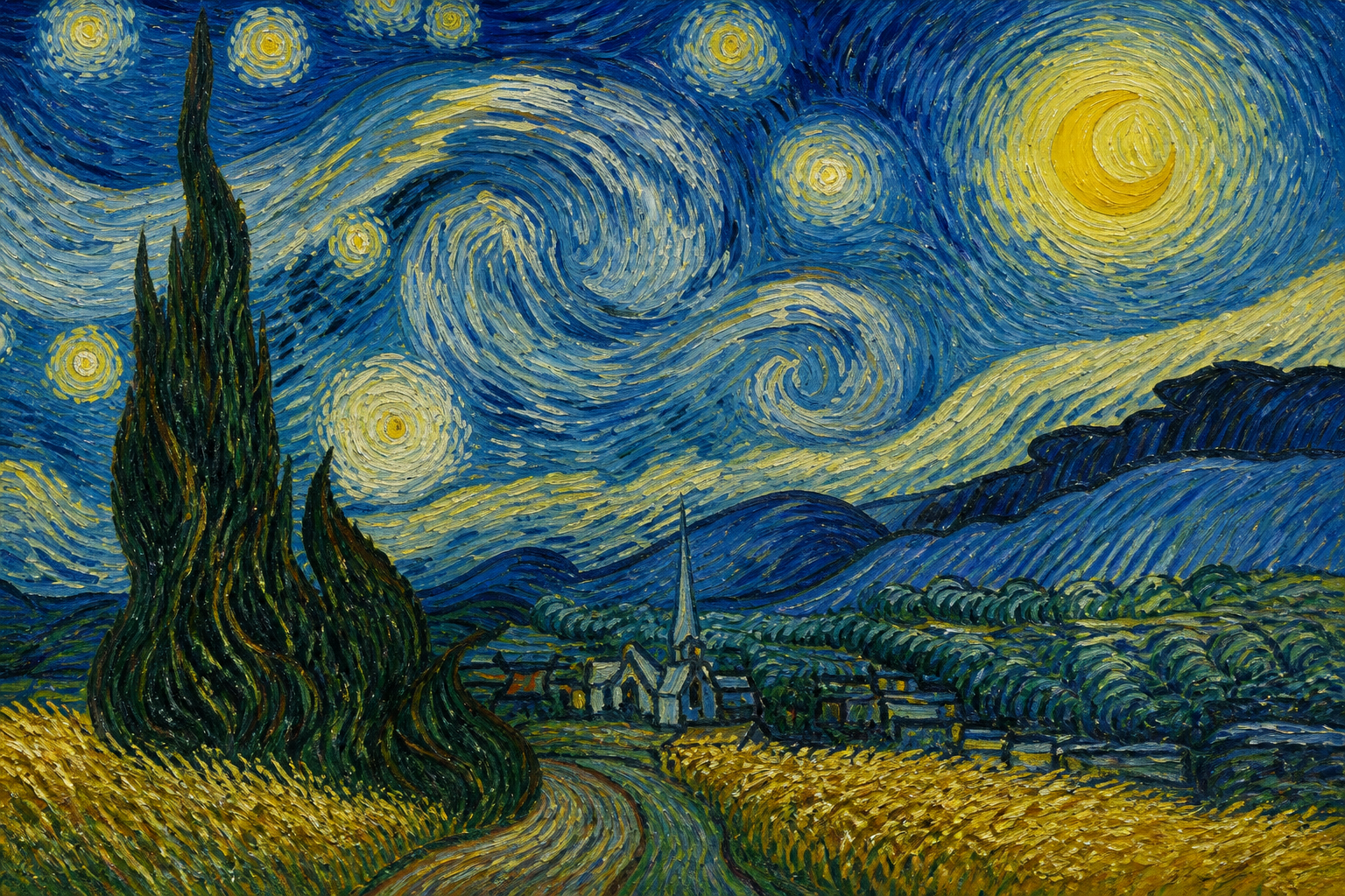 Painting showing rhythm and unity